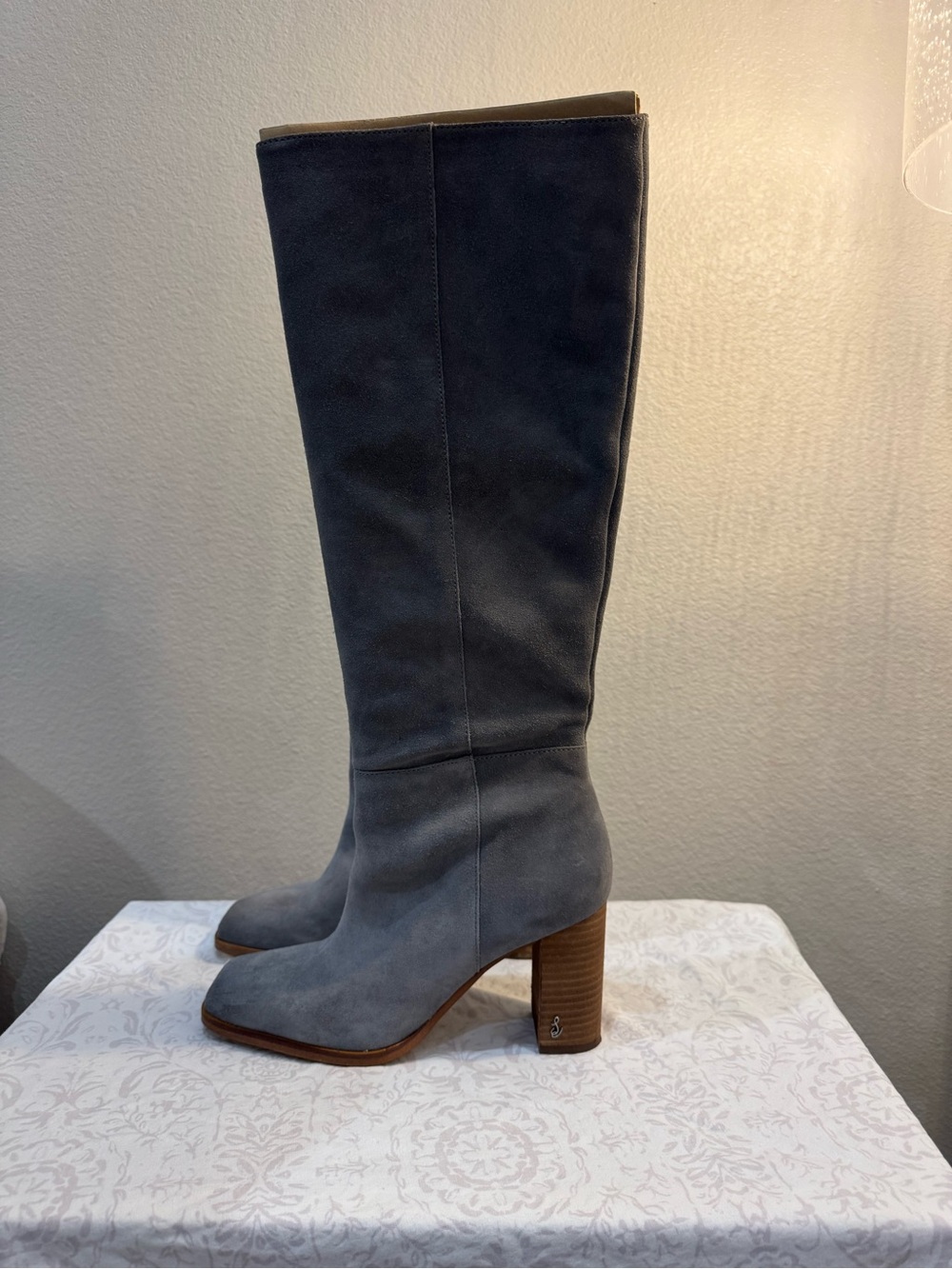 Sam Edelman Over-the-Knee Suede Boots in Slate Blue